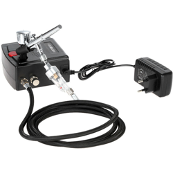 Meterk 100-250V professionale a gravita a doppia azione Airbrush compressore d'aria Kit per la pittura di arte del tatuaggio del manicure del en oferta