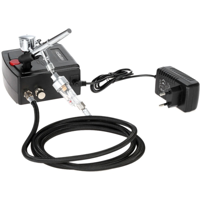 Meterk 100-250V professionale a gravita a doppia azione Airbrush compressore d'aria Kit per la pittura di arte del tatuaggio del manicure del