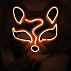 Fox di colore mezzo della maschera di protezione 10 festa di Halloween Led neon glow in the abiti tonalita scura maschera di Cosplay della mascherina precio