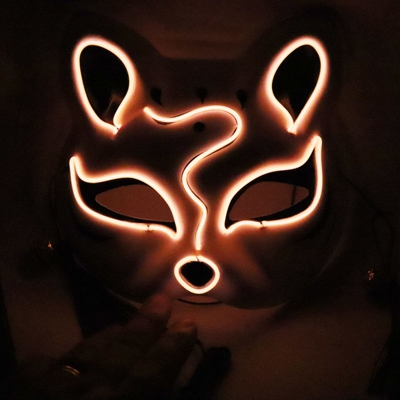 Fox di colore mezzo della maschera di protezione 10 festa di Halloween Led neon glow in the abiti tonalita scura maschera di Cosplay della mascherina