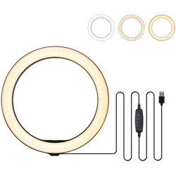 10.2 LED anello 3200K-5500K dimmerabili Desk Lamp Camera 3 modalita di illuminazione 10 Luminosita Per Live Streaming selfie trucco Youtube Video precio