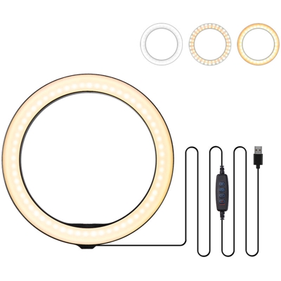 10.2 LED anello 3200K-5500K dimmerabili Desk Lamp Camera 3 modalita di illuminazione 10 Luminosita Per Live Streaming selfie trucco Youtube Video