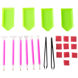 22pcs / Set a mano diamante pittura Tool Set fai da te accessori Diamante Pittura Ricamo Punto Croce Pen Tools - ASUPERMALL en oferta
