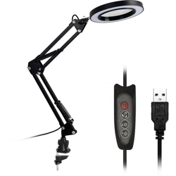 lampada di ingrandimento lente luce LED pieghevole leggio Lampade da terza marcia lampada di lettura di colore dimmer 5 alimentati modelli Clip dieci precio