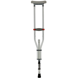 Ascellare stampelle alluminio sezione stampella pieghevole piegata altezza regolabile con una molla 8130 (singoli bastoni) argento YC8131T (plantare en oferta