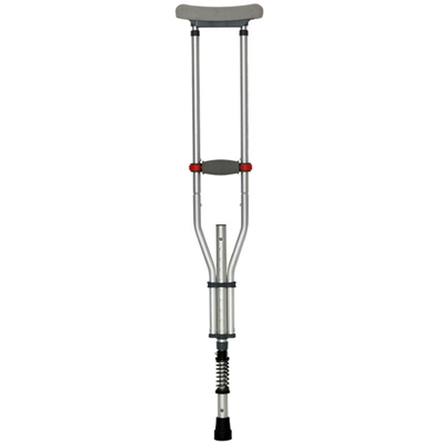 Ascellare stampelle alluminio sezione stampella pieghevole piegata altezza regolabile con una molla 8130 (singoli bastoni) argento YC8131T (plantare