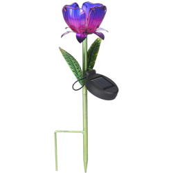 Tulipano in ferro battuto a luce solare, 1 set, viola - ASUPERMALL en oferta