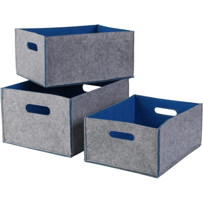 Kamino-flam - Kamino Flam scatole di set in grigio, feltro, con Interni Blu, untergrund schonende ordnungs Boxe, belastbares cesto SET PER LA