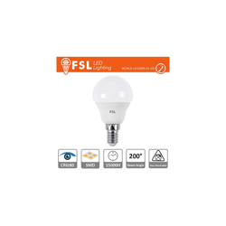 lampadina led mini globo g45 15000 ore 180° 220-240 volt 5,50 watt A+ CE E14 bianco freddo si lif flg45b6w65k14 - FSL en oferta