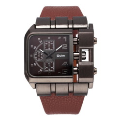 OULM lusso del quarzo Men Square Dial cinturino in pelle orologi da polso maschile Antique en oferta