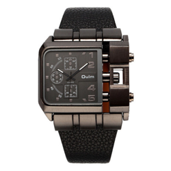 OULM lusso del quarzo Men Square Dial cinturino in pelle orologi da polso maschile Antique características