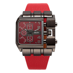 OULM lusso del quarzo Men Square Dial cinturino in pelle orologi da polso maschile Antique características