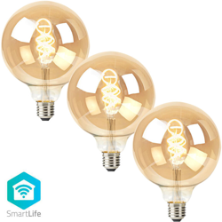 LAMPADINA WiFi SMART LED FILAMENTO E27 BIANCO CALDO/FREDDO DIMMER 5.5W 350LM A+ APP ALEXA GOOGLE HOME GLOBO 3 PZ - NEDIS características