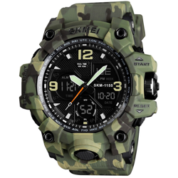 SKMEI 1155B quarzo elettronico digitale Men Watch Fashion Casual Outdoor Sports Maschile Orologio da polso Dual Time di settimana della data Chrono precio