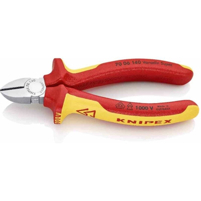 KNIPEX Frese laterali, 140mm, 1000V isolato, omologato VDE, standard