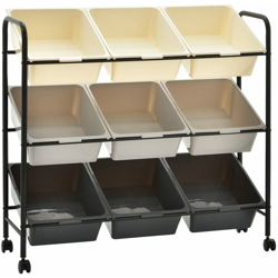 Carrello con 9 Cesti Porta Giocattoli Sfumato in Plastica - VIDAXL características