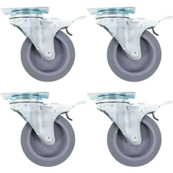Ruote Girevoli con Doppio Freno 4 pz 75 mm - VIDAXL precio