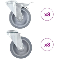Ruote Girevoli con Foro per Bullone 16 pz 100 mm - VIDAXL precio