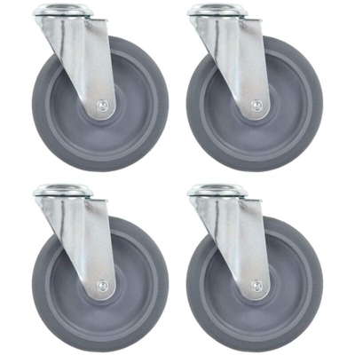 Ruote Girevoli con Foro per Bullone 16 pz 125 mm - VIDAXL