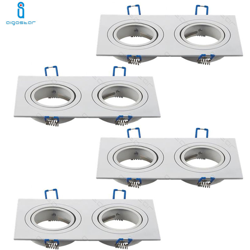 Portalampada Doppio Bianco Porta Faretto Orientabile 2 Posti Per Gu10 Mr16 4 Pezzi - AIGOSTAR en oferta