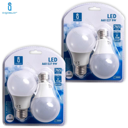 Aigostar - LAMPADINA LED E27 9W 6400K BIANCO FREDDO A60 A+ 765LM 280° FASCIO AMPIO A5 4 PEZZI precio