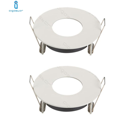 Portalampada Porta Faretto Tondo Rotondo Gu10 Mr16 Bianco 2 Pezzi - AIGOSTAR