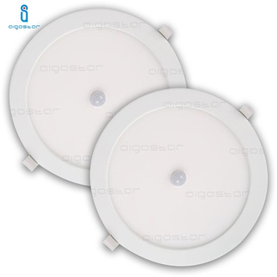 2 Faretti Pannello Led Da Incasso 24W Con Sensore Di Movimento Integrato Aigostar