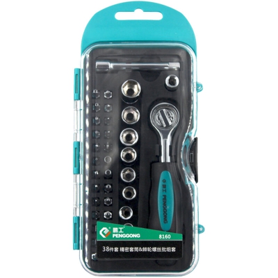 Penggong 38pcs cricco Chiavi cacciavite della chiave Kit Metric 1/4 'drive con 26 parti scanalato / Philips / Pozi / Torx / esagono / Carre /
