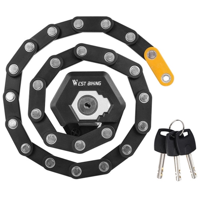 Ovest Bicicletta pieghevole blocco Bike con 3 chiavi Hamburg-Lock forte blocco pieghevole catena serratura della bicicletta staffa di montaggio per