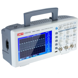 UNI-T UTD2102e oscilloscopio digitale 100MHz di larghezza di banda con USB OTG interfaccia 2 canali 500ms / S archiviazione portatile LCD da 7" TFT precio