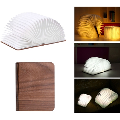 lampada a LED creativa flip book in legno piegato luci tre colori / apre  - ASUPERMALL