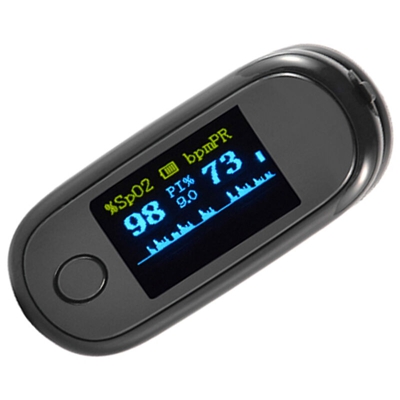 schermo OLED clip di dito pulsossimetro portatile T20 consumatore con spegnimento automatico Nero - ASUPERMALL