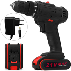 21V multifunzionale elettrico ad impulsi a batteria Drill-alta potenza Tools Batteria al litio ricaricabile senza fili a mano Trapani casa fai da te en oferta