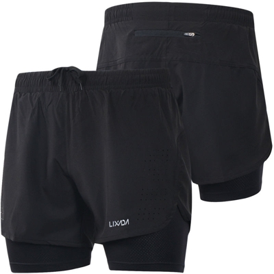 Shorts da uomo traspiranti, B179, neri, XXL - ASUPERMALL