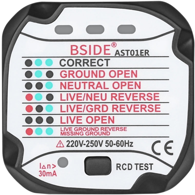 Presa a muro tester di circuito Polarita automatica voltaggio Detector Plug Strumentazione Strumenti - ASUPERMALL