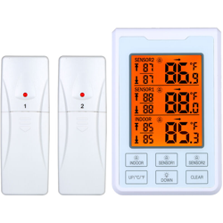 Wireless temperatura interna esterna Meter display LCD retroilluminato arancione termometro digitale del monitor di temperatura a 3 canali con 2 precio