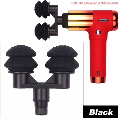 Pistola a fascia Testa di massaggio Doppia testa vibrante Cuscino d'aria Rilassante muscolare per la testa Accessori universali Nero - ASUPERMALL
