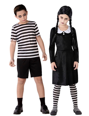 Costume di coppia bambini famiglia gotica