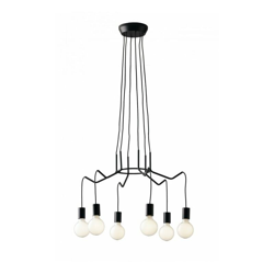 Sospensione Habitat Nera 6Xe27 66Cm - INTEC en oferta