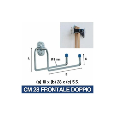 Gancio A Muro Parete Multiuso Appendi Rotolone Tubo Attrezzi Officina 35040V Cm 28 Frontale Doppio (29250) - MARCA
