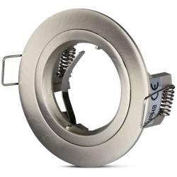 VT-774 Portafaretto incasso alluminio rotondo nickel satinato TWIST TO OPEN per lampade GU10-GU5.3 - SKU 3643 - V-tac precio