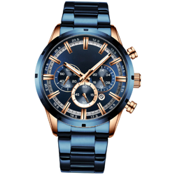 CURREN 8355M uomini della vigilanza del quarzo della fascia dell'acciaio inossidabile Moda multifunzione orologio da polso 3ATM luminoso display del características