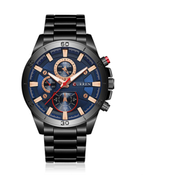 CURREN 2017 Moda luminoso degli uomini dell'acciaio inossidabile orologio al quarzo impermeabile L'uomo d'affari l'orologio Chrono Masculino Relogio precio