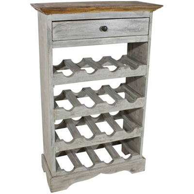 Portavini in Legno Massello Recuperato 55x23x85 cm - VIDAXL