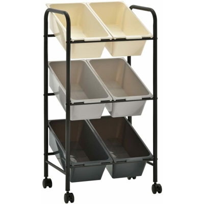 Vidaxl - Carrello con 6 Cesti Porta Giocattoli Sfumato in Plastica