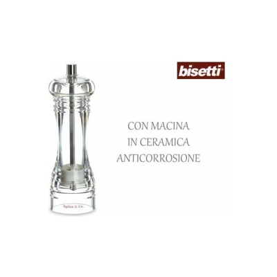 Bisetti Macinapepe e macinasale in acrilico Spice 16 cm