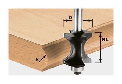 Festool Fresa a semicerchio HW gambo 8 mm HW S8 D30/28