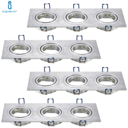 Portalampada Triplo Argento Porta Faretto Orientabile 3 Posti Per Gu10 Mr16 4 Pezzi - AIGOSTAR características