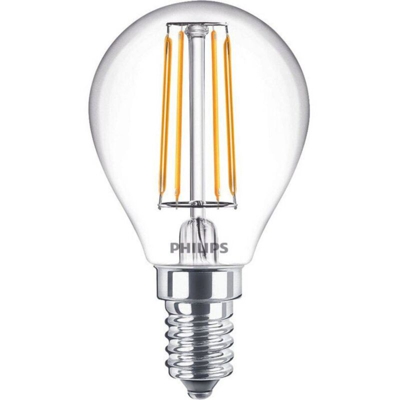 Lampadina Sfera filamento Led Philips 4W attacco E14 2700K PHILEDLUS40E14