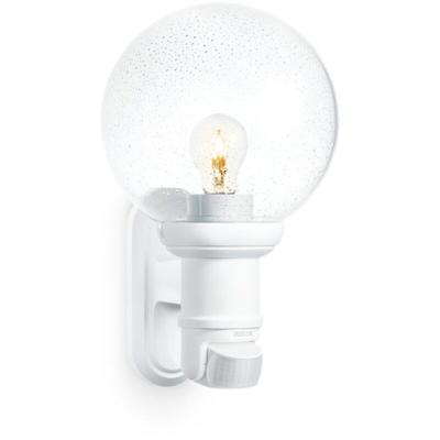 Steinel 634315 Lampada con Sensore a Raggi Infrarossi L 560 S Bianca, IP 44, Angolo di Rilevamento di 140°, Raggio D'Azione Fino a 12 m, Durata del